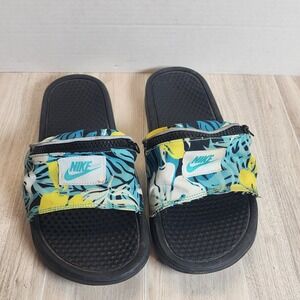 Nike Benassi JDI Printed Slide Sandals "Fanny Pack"  zippered pocket